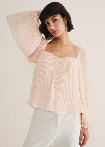 Phase Eight Nysa Pleated Shirts Pink Canada | IRLAES-653